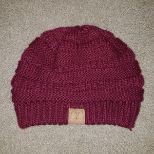 Maroon Knit Beanie